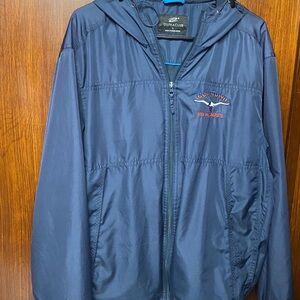 UltraClub full-zip jacket Hoodie Navy Blue Men's with Concrete Logo size L